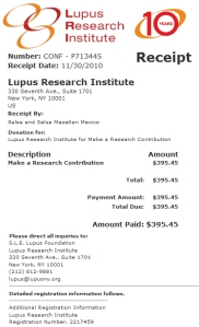 Receipt of amount raised by Lela